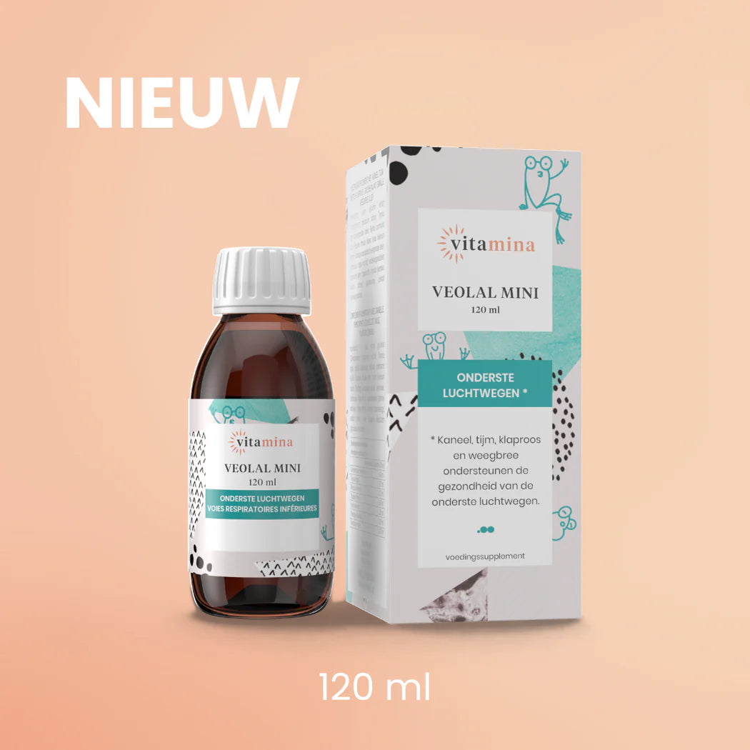 Siroop voor de onderste luchtwegen (kinderen) - Veolal mini - met kaneel, klaproos, tijm en weegbree