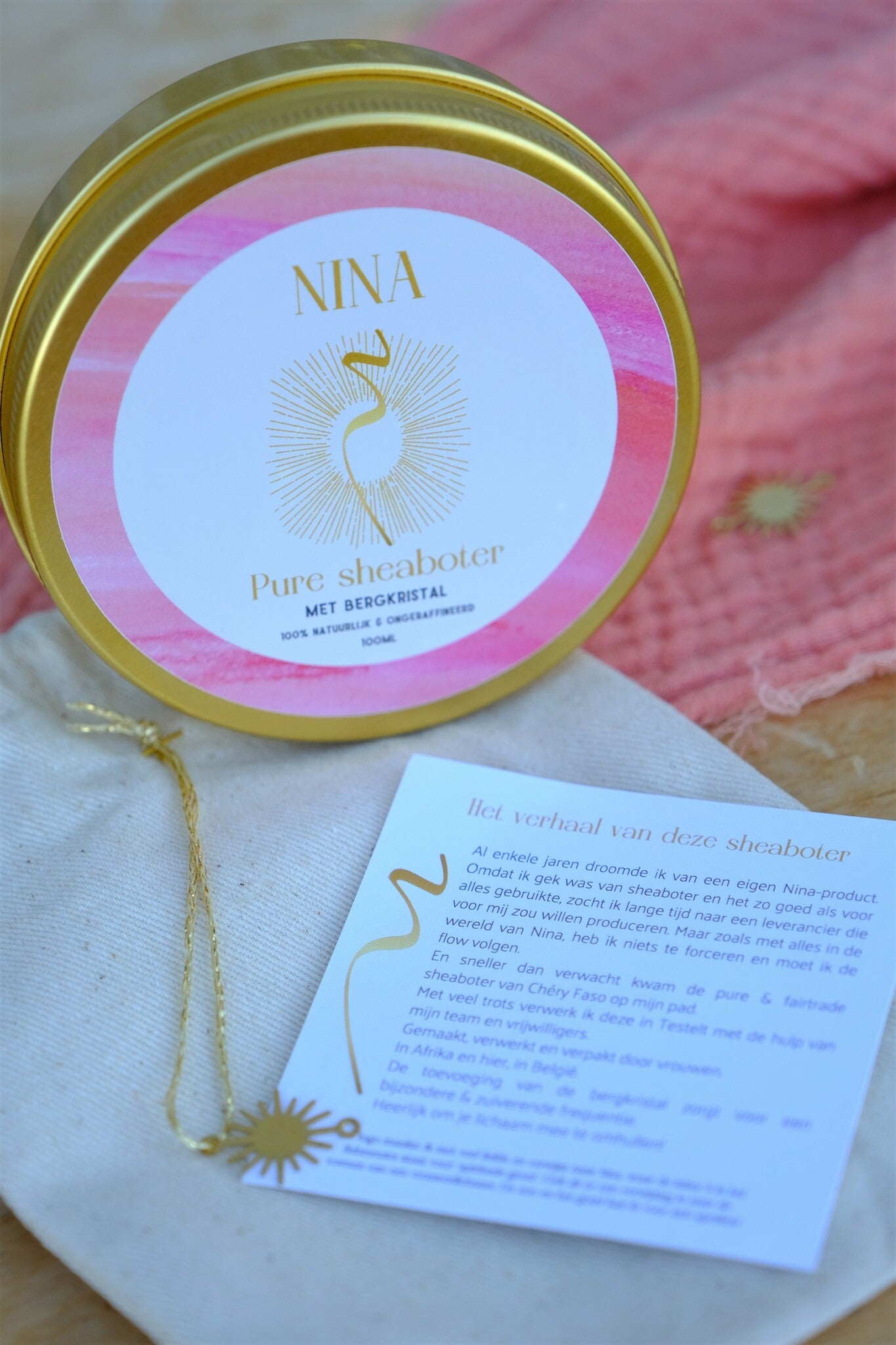 Sheaboter met bergkristal - 100ml - fairtrade goud