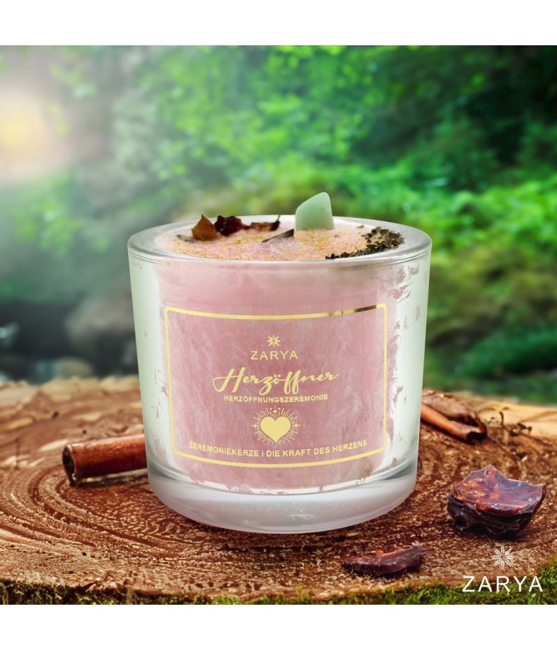 Hartopener - ceremoniële kaars met cacao en aventurijn