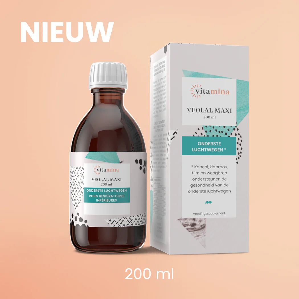 Siroop voor de onderste luchtwegen (volwassenen) - Veolal maxi - met kaneel, klaproos, tijm  en weegbree