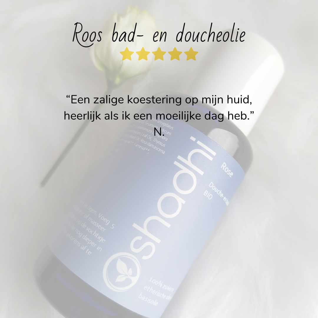 Roos bad & doucheolie Oshadhi - tederheid