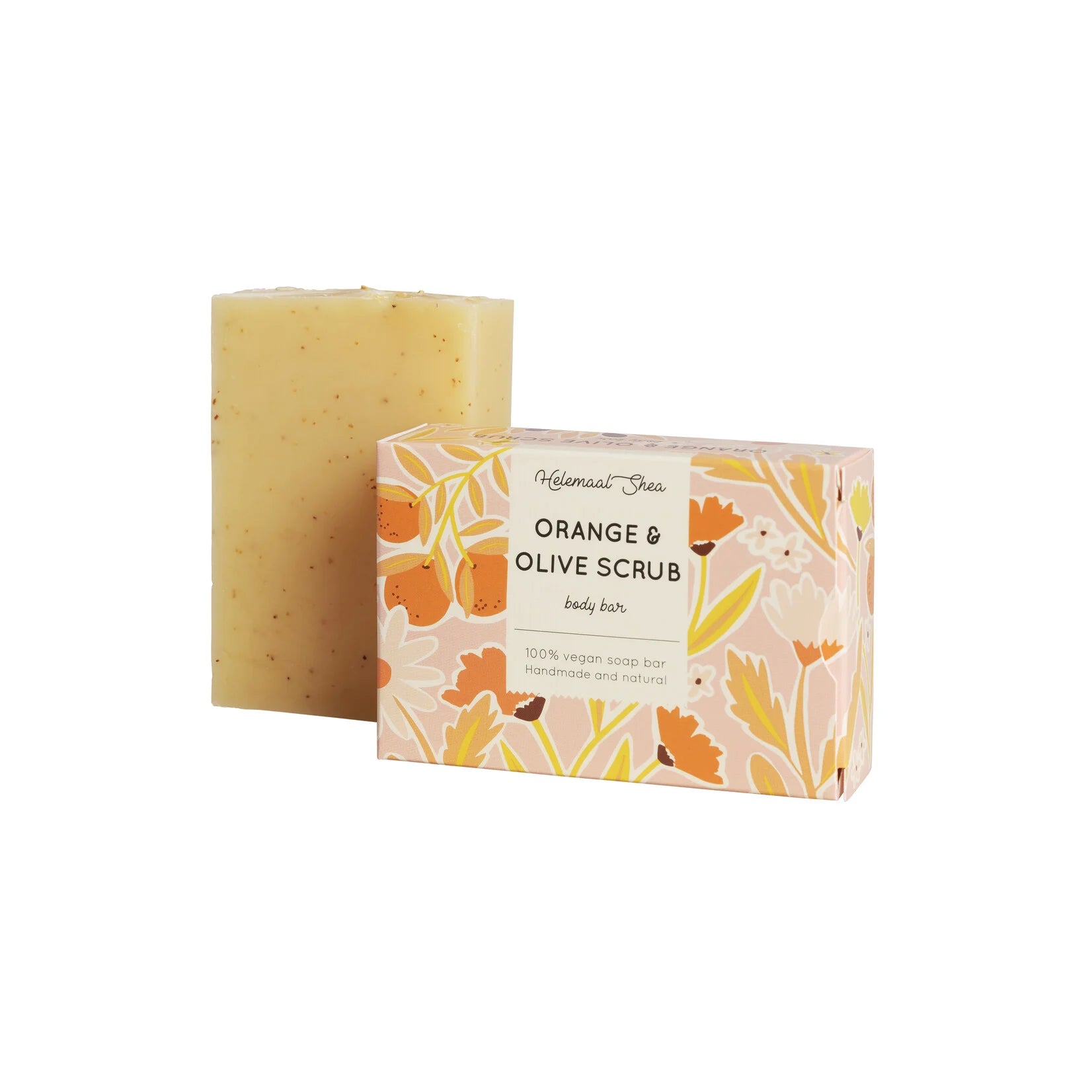 Orange & olive scrubzeep - zacht velletje