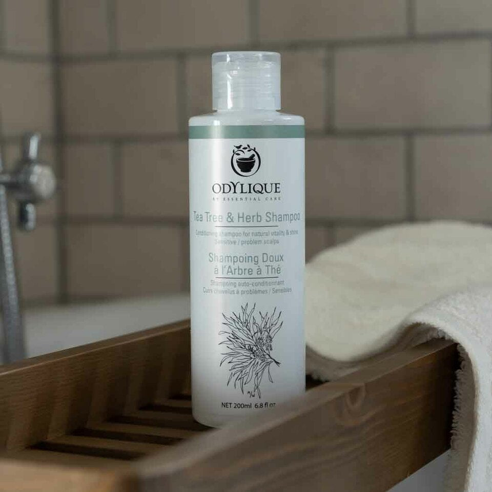 Organic tea tree & herbal shampoo Odylique - tegen roos!
