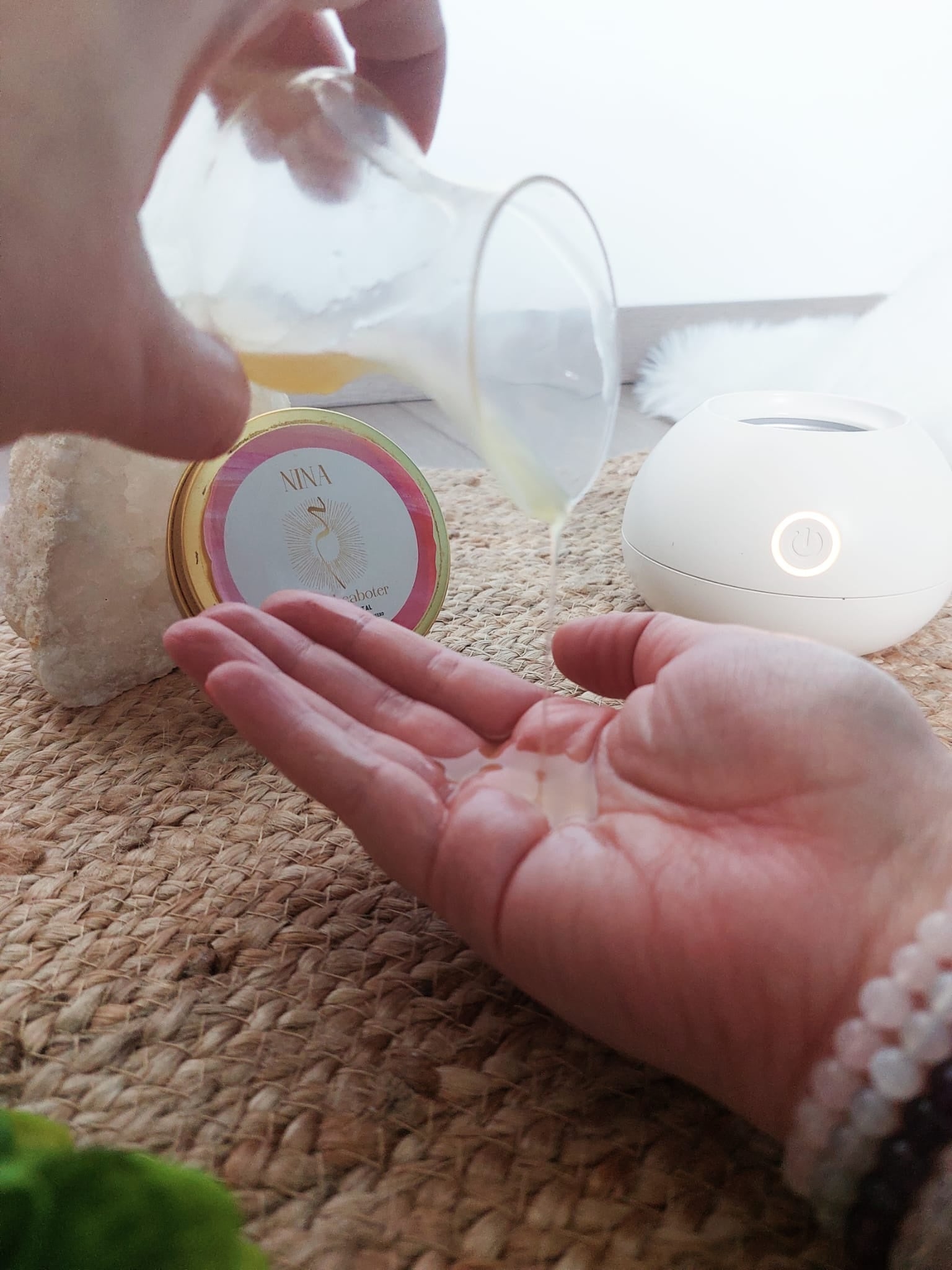 Heerlijke verwarmer voor massage met de sheaboter!