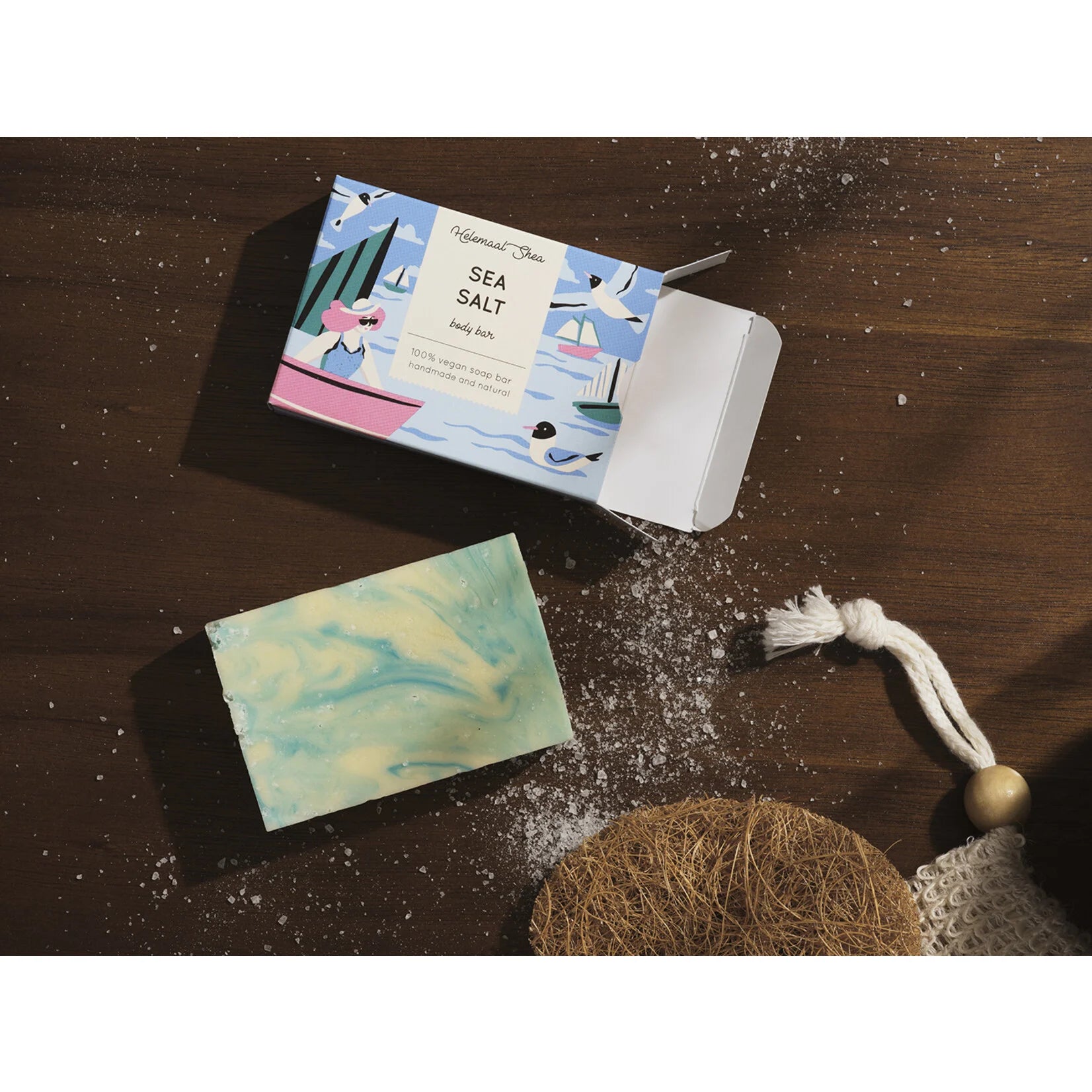 Zeezout zeep - ontspant de huid en de spieren - Helemaal Shea